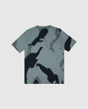Stone Island Children's blue T-shirt with camouflage print L2S162100004S050814