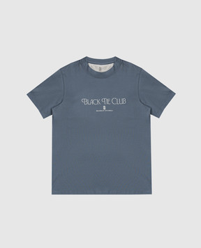 Brunello Cucinelli Children's blue T-shirt with inscription B0B13S154C