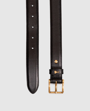 Ami Paris Black leather belt Paris with emblem UBL029AL0104
