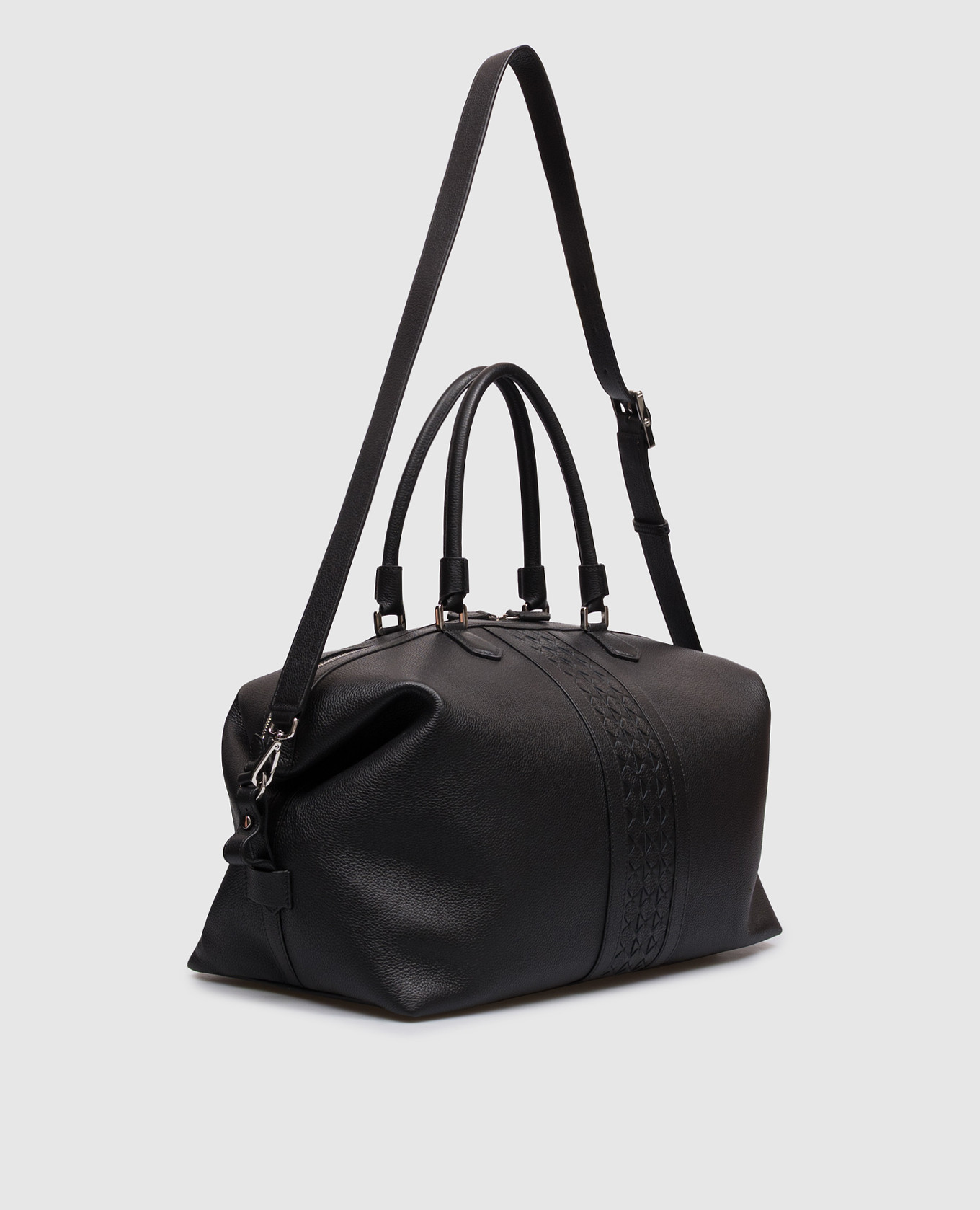 Black leather travel bag Serapian 3