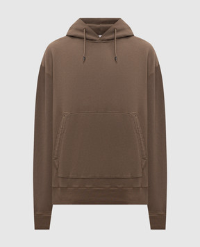 Stone Island Brown hoodie with patch L1S156100002S0288