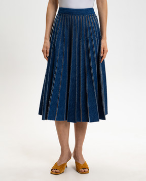 Twinset Blue denim midi skirt 261TP2350
