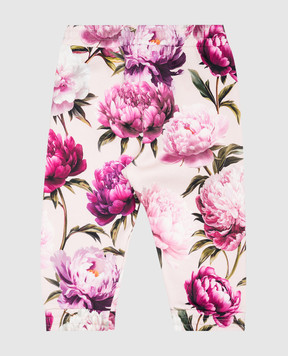 Dolce&Gabbana Children's pink floral print joggers L2JPIOG7QWQ