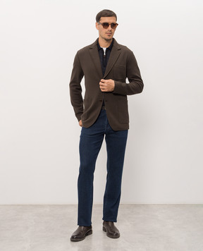 Cashmere&Whiskey Blue wool polo shirt MU10151318465R