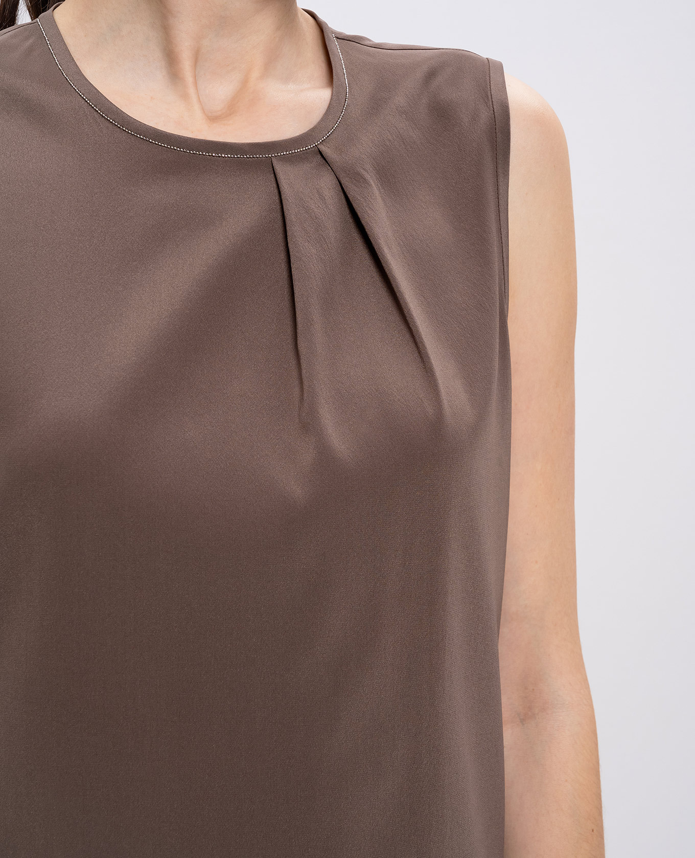 Brown silk top Peserico 5