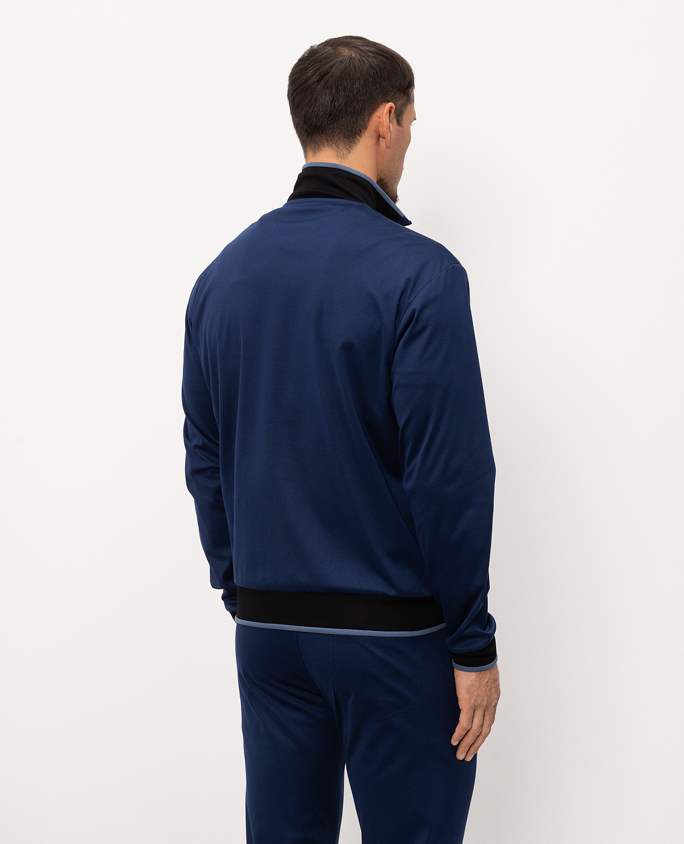 Blue sports jacket with embroidered emblem Castangia dal 1850 4