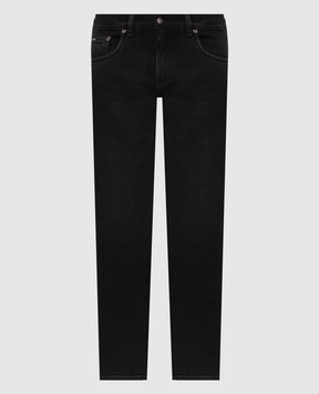 Dolce&Gabbana Black jeans with logo embroidery GY07CZG8PJ1