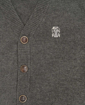 Brunello Cucinelli Children's gray cashmere cardigan B22M10016C