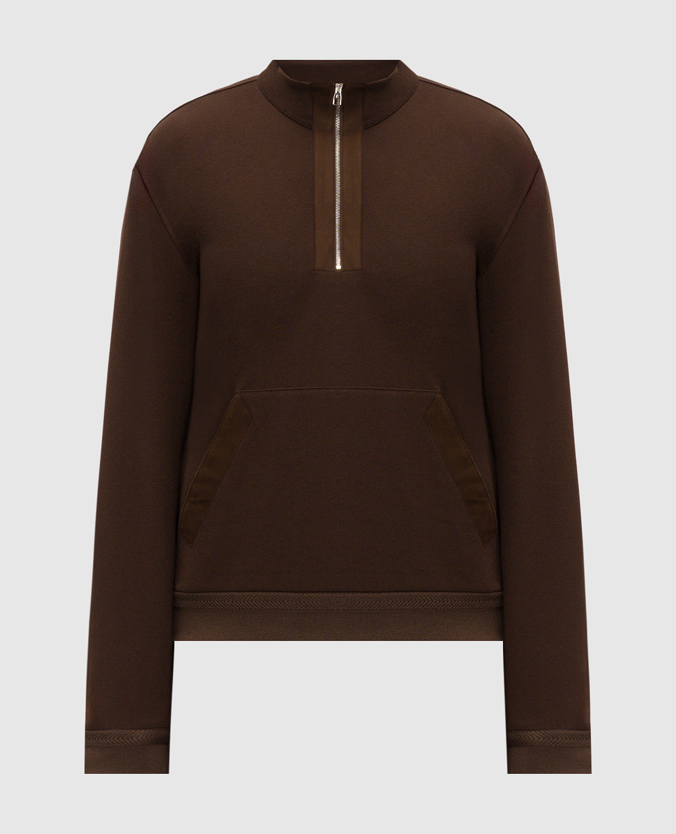 Brown sweatshirt with zipper