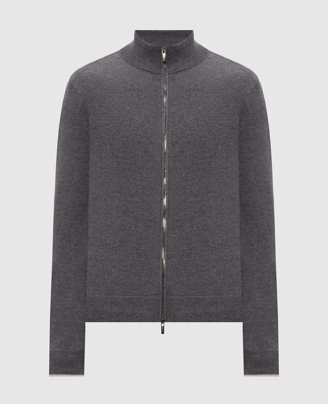 Gray wool and cashmere cardigan