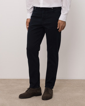 Brunello Cucinelli Blue jeans with logo patch M277PO2090