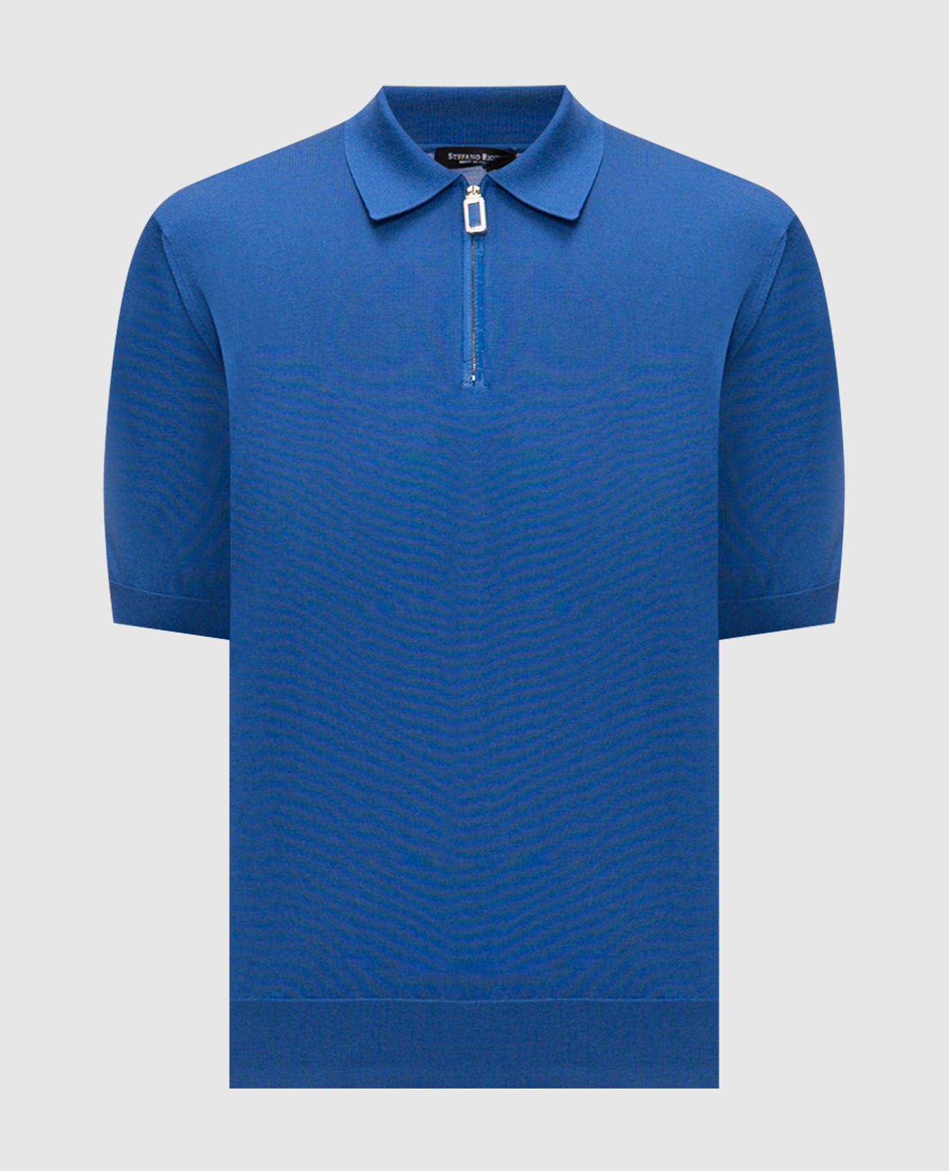 Blue silk polo shirt