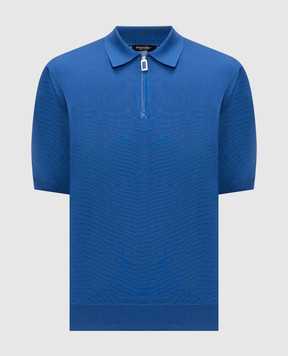 Stefano Ricci Blue silk polo shirt K616006Z41F26102