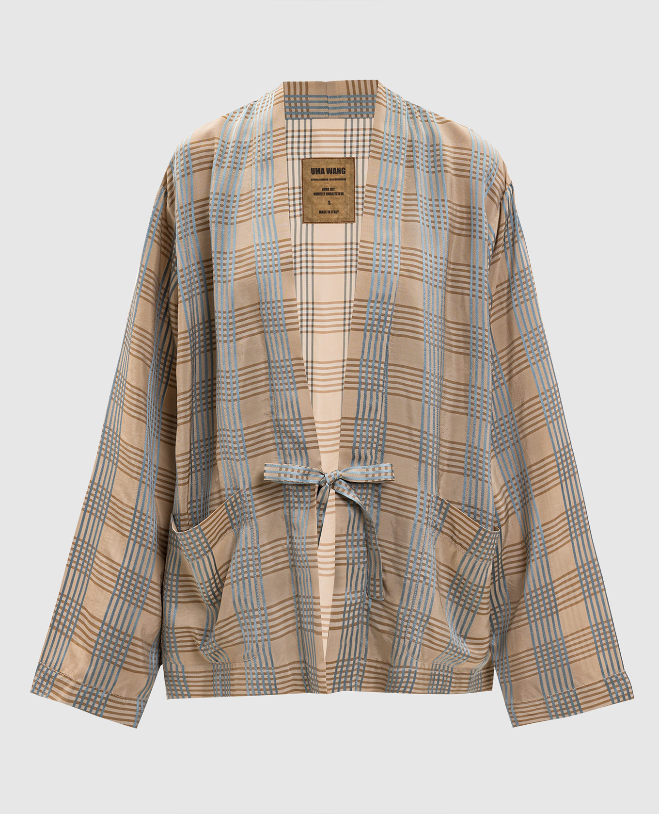 Juno beige checked cardigan