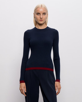 Twinset Blue jumper with edging 262AP3211
