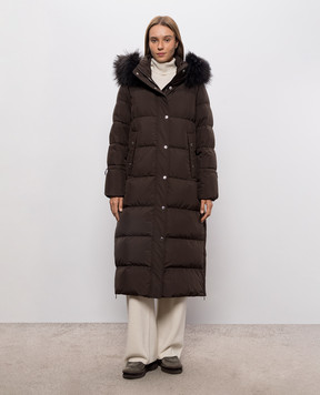 MooRER Brown elongated down jacket BREUIL BREUILFURSTP