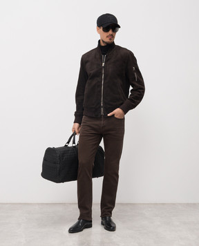 Tom Ford Brown suede bomber jacket LBS087LMS027