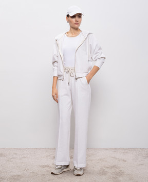 Peserico White melange sweatpants P04865J02347A