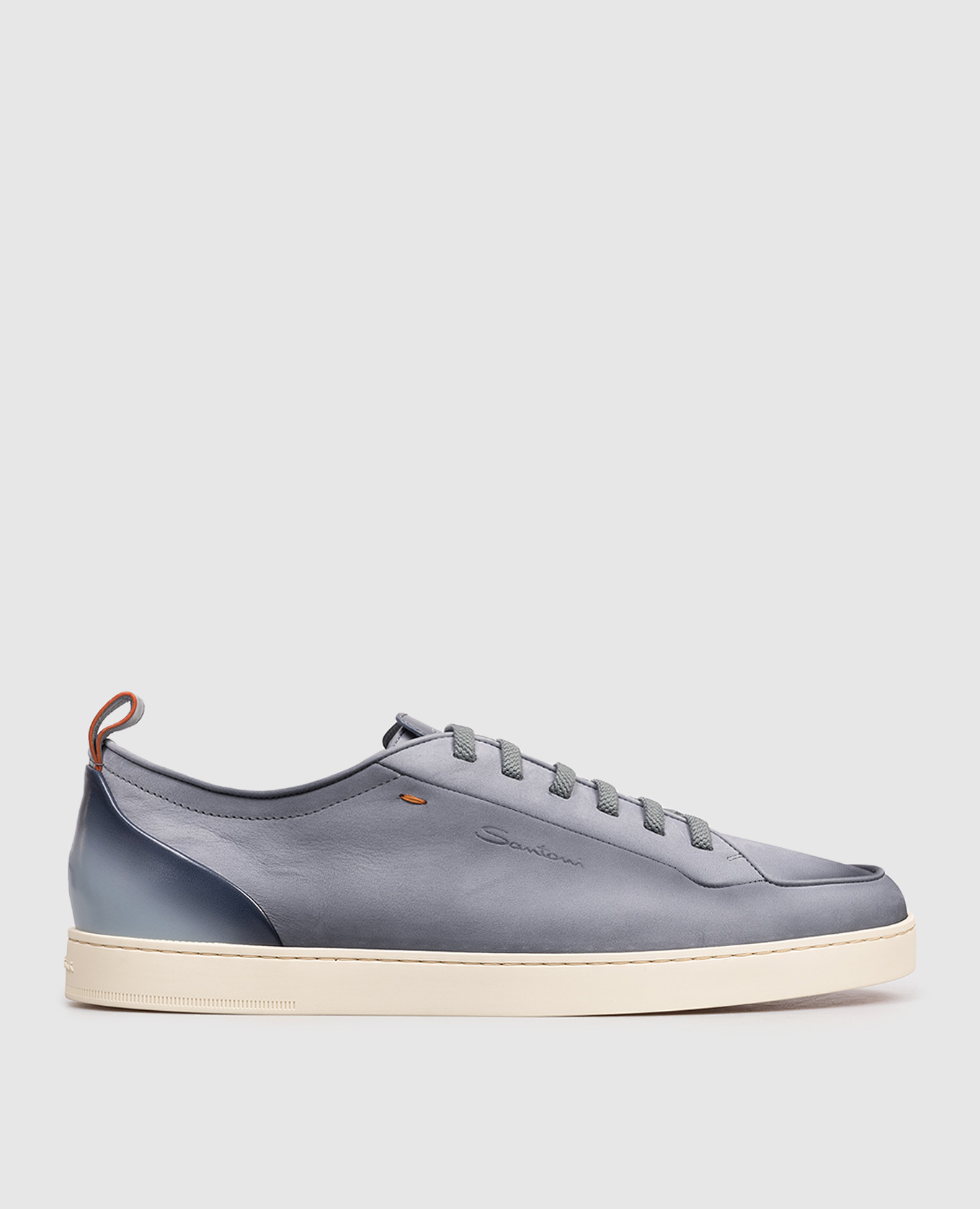 Blue nubuck sneakers with gradient effect
