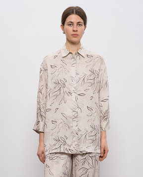 Peserico Beige printed blouse A0640104742