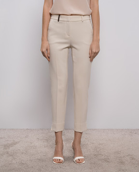 Peserico Beige pants with a patch A0471801916