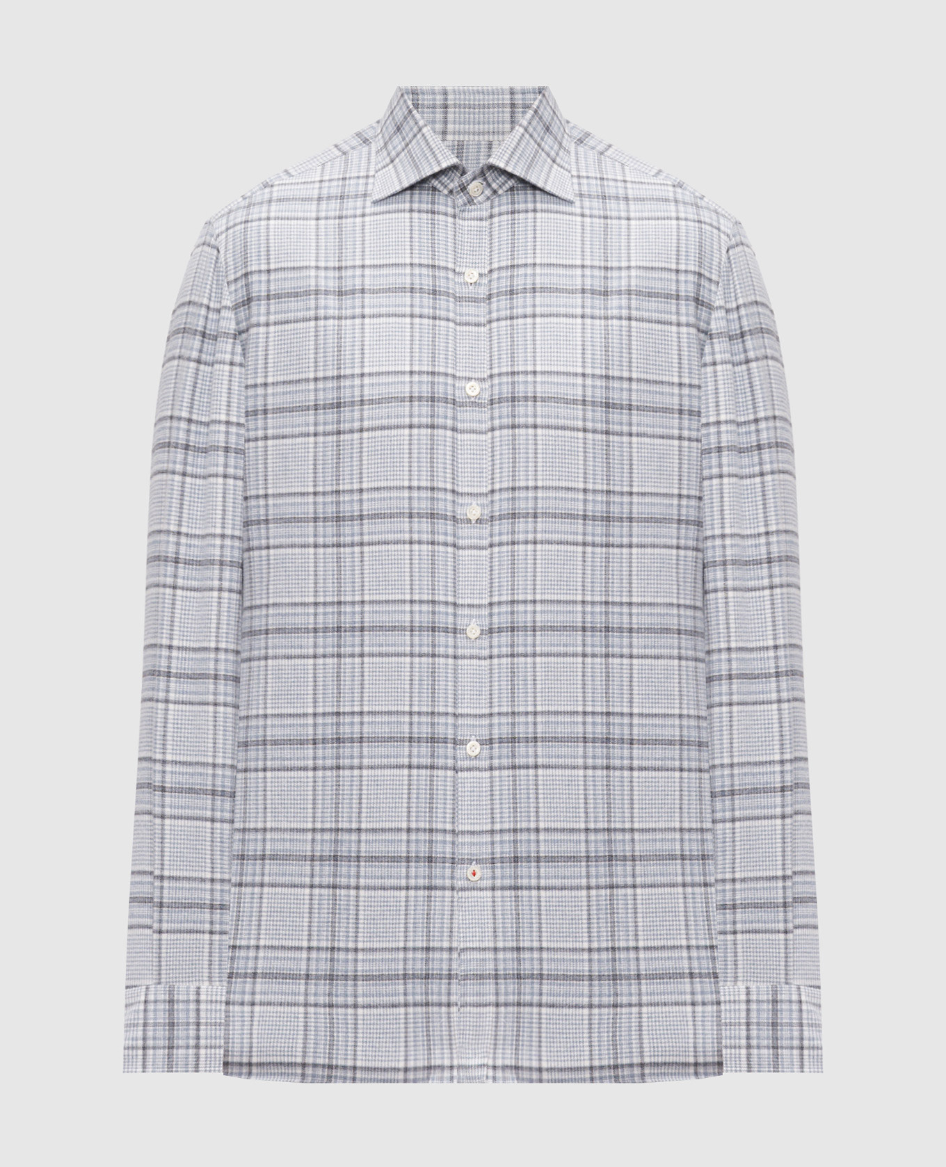 Blue checkered shirt ISAIA