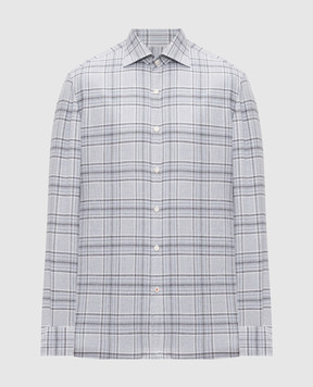 ISAIA Blue checkered shirt CAM088C1210