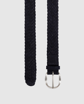 Orciani Blue suede braided belt with logo U08318SUP