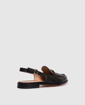 Santoni Black leather slingbacks WUWQ72068BA2NDOF