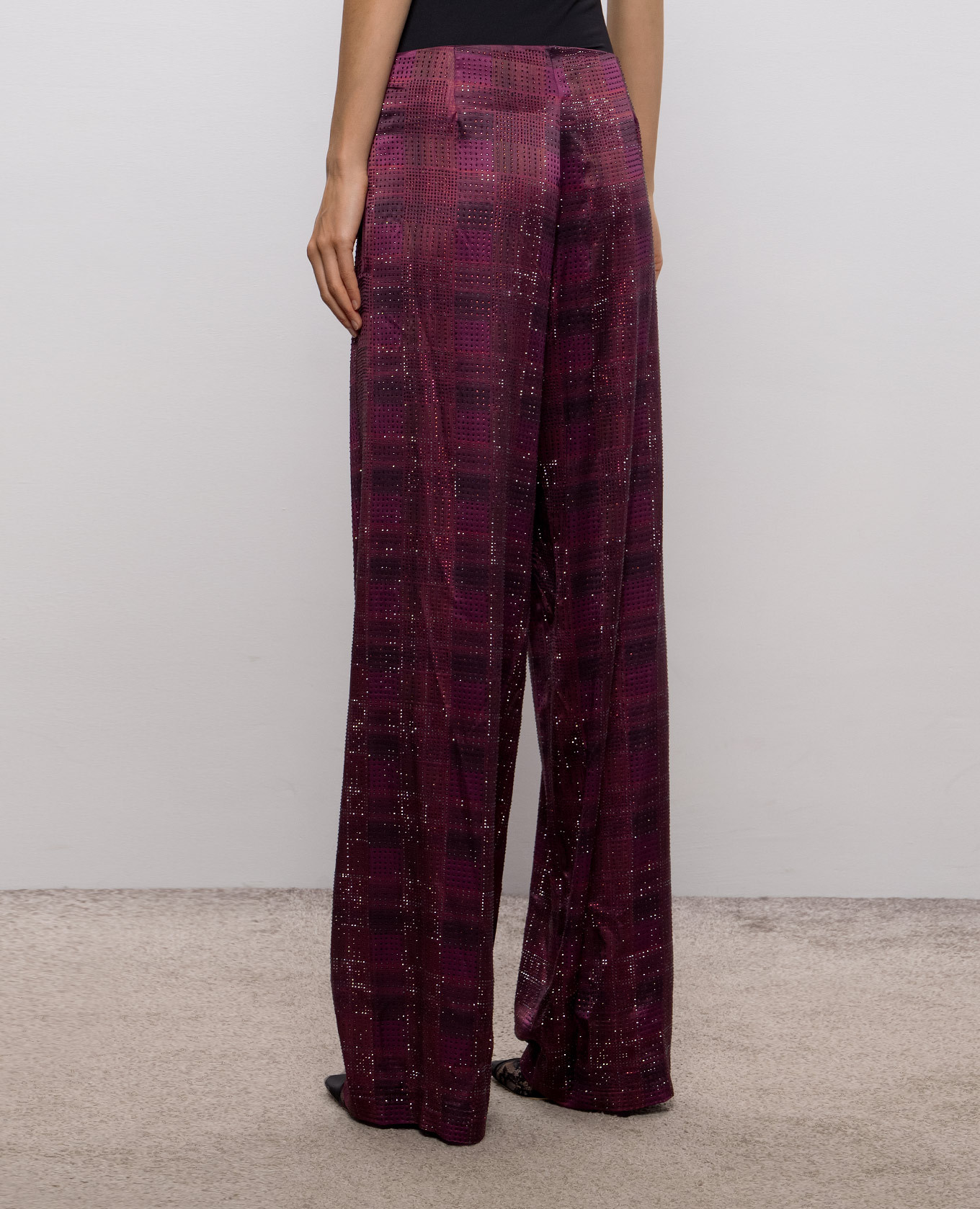 Pink silk pants with crystals Ermanno Scervino 4