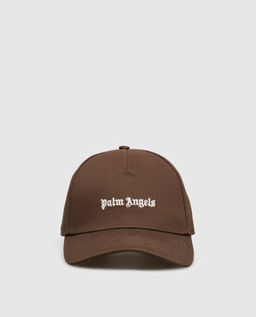 Palm Angels Brown cap with logo embroidery PMLB104S26FAB004