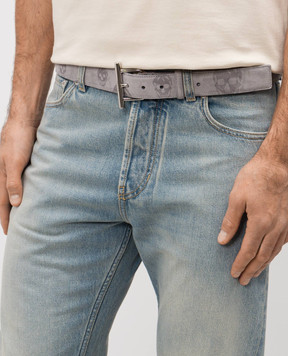 Alexander McQueen Gray suede belt with print 8052051AAWJ