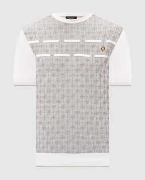 Stefano Ricci Silk T-shirt with eagle head emblem K616462G40F26224