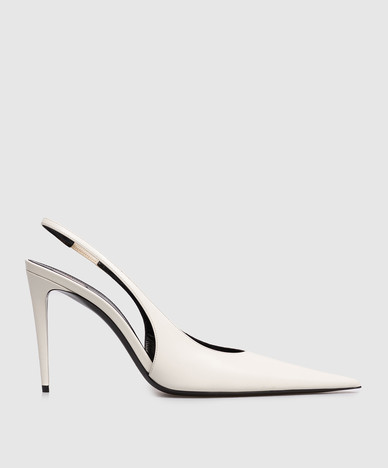 Ivory leather slingbacks GUERMANTES