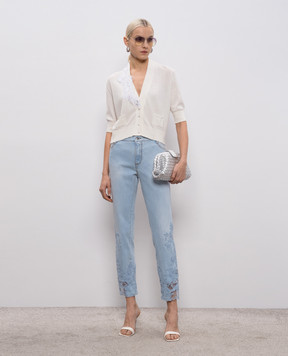 Ermanno Scervino White cardigan with applique D485N310APCTYOJ