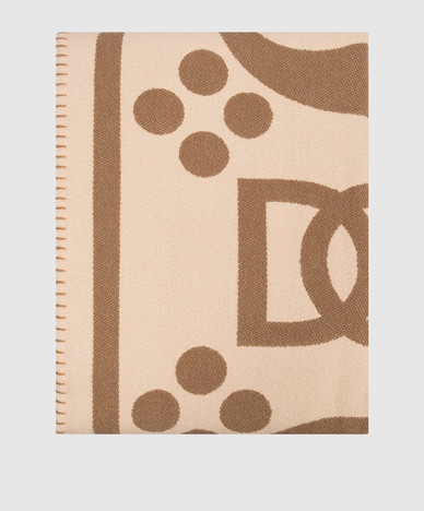 Beige wool plaid with DG logo monogram