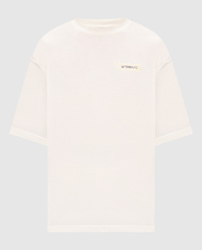 Vetements Ivory T-shirt with logo print MH27TR148Wm