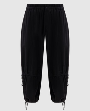 Y`S Yamamoto Black capri pants with drawstrings YVP88002