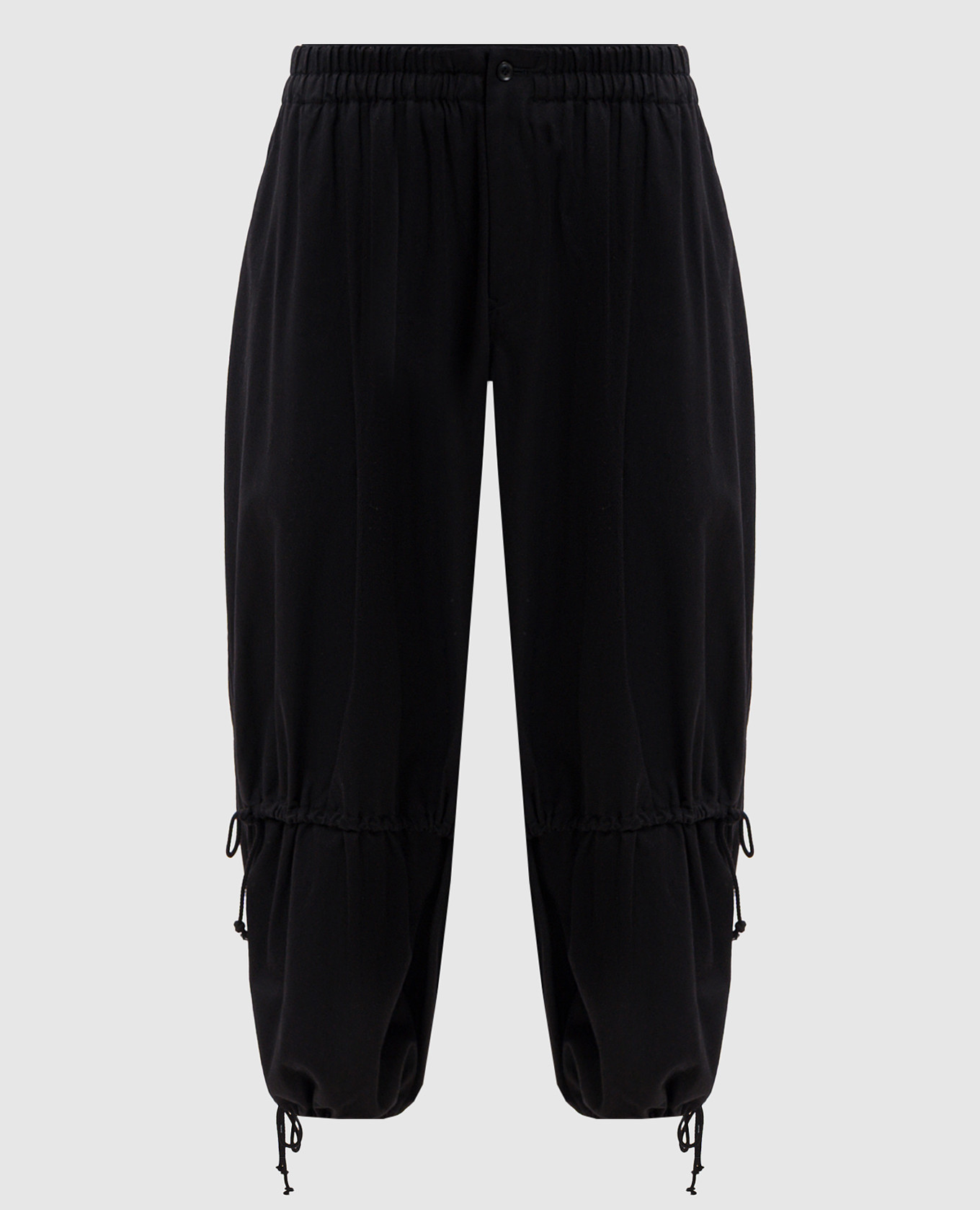 Black capri pants with drawstrings