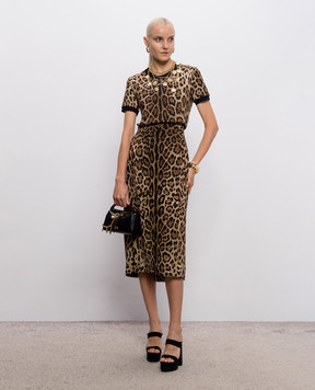 Dolce&Gabbana T-shirt in leopard print with logo patch F8N08TFS78S