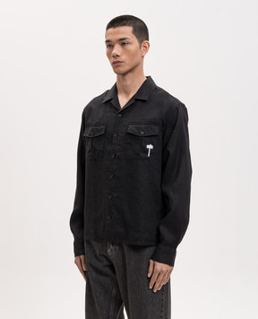 Palm Angels Black linen shirt PMGE04PS26FAB001