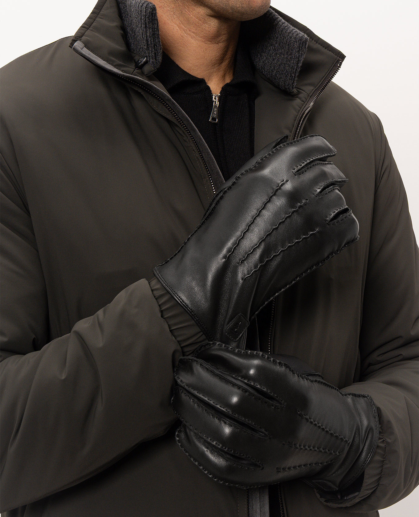 Black leather gloves Trussardi 2