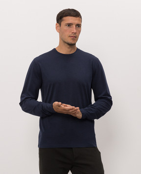 Tom Ford Blue longsleeve with monogram embroidery JCL006JMT012