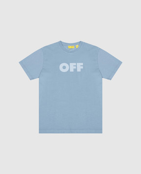 Off-White Children's blue T-shirt with Off logo print 44GAA001S26J009