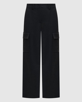 Peserico Gray cargo pants with wool P0478102660