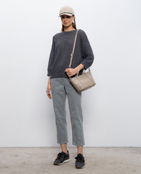 Peserico Grey jeans with logo plate A04525L75Q04953
