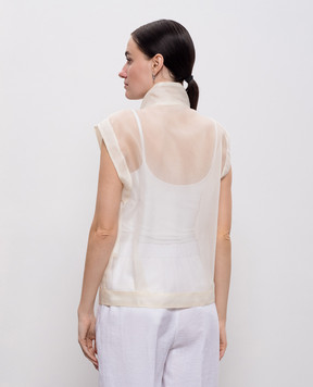 Peserico Beige silk vest E0315602880