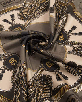 Dolce&Gabbana Silk scarf with branded print GQ348EHI12A