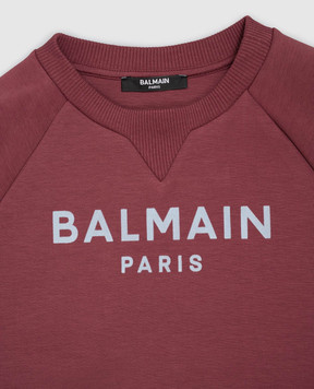 Balmain Children's burgundy sweatshirt BZ4I50Z3728610