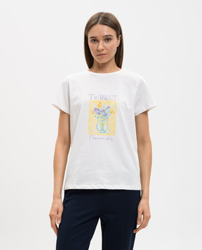 Twinset White T-shirt with print 261TP2341